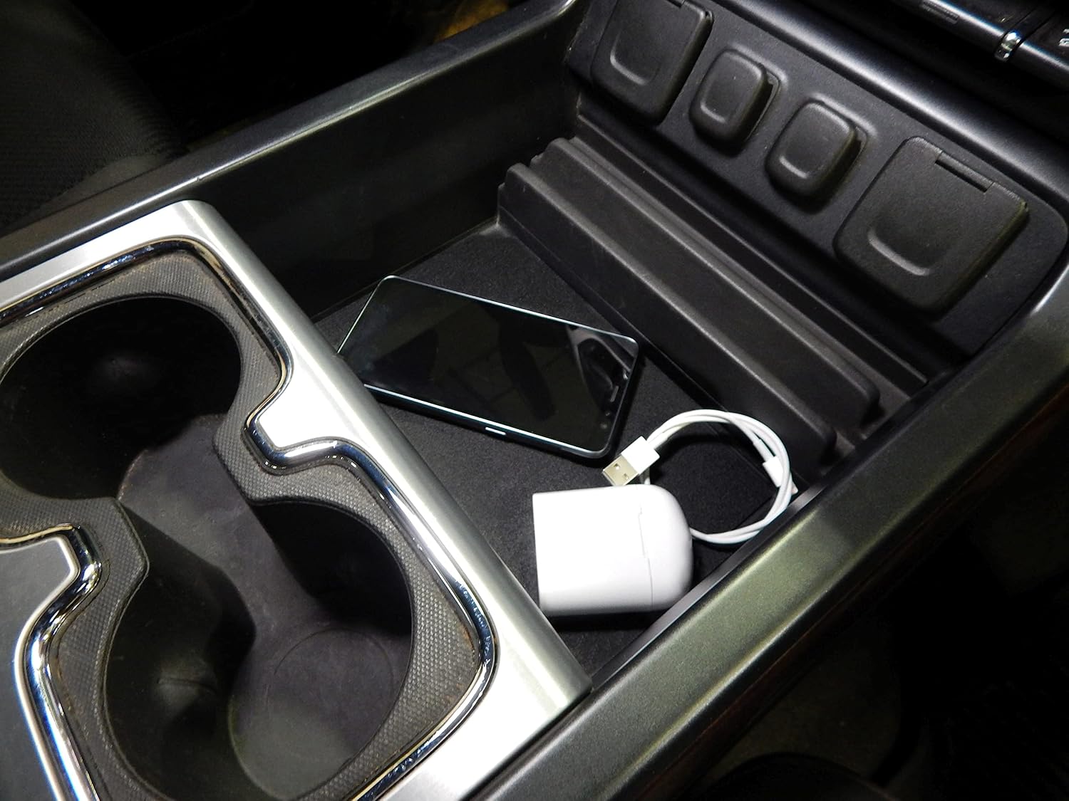 Red Hound Auto Secret Compartment for Center Console Organizer Tray Black Compatible with Chevrolet GMC Silverado Sierra 1500 2500 2015 2016 2017 2018 Full Floor Console Only