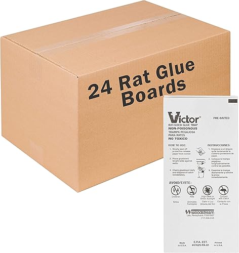 Victor Rat Board-24-Pack M319 24-Pack de tablero grande de pegamento para ratón blanco