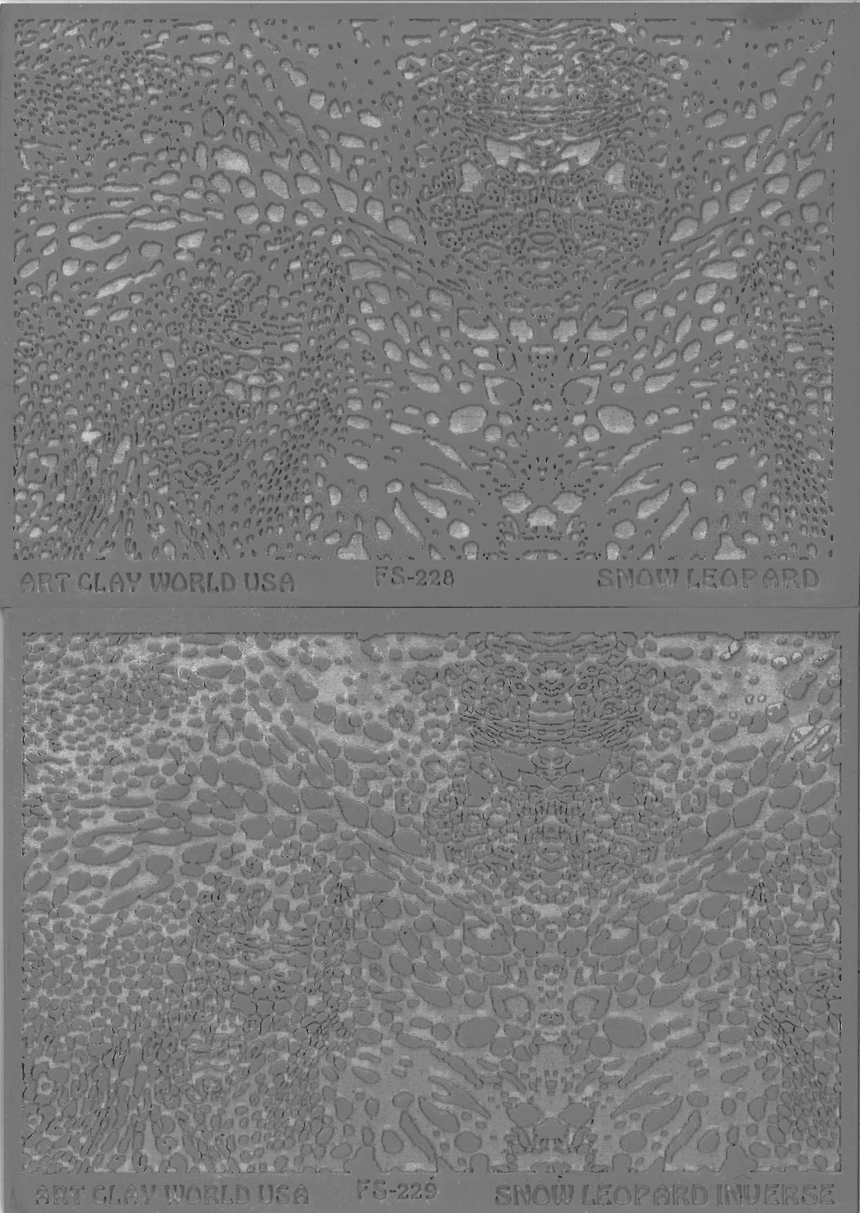FlexiStamps Texture Sheet Set Snow Leopard Set (Including Snow Leopard and Snow Leopard Inverse)- 2 pc.