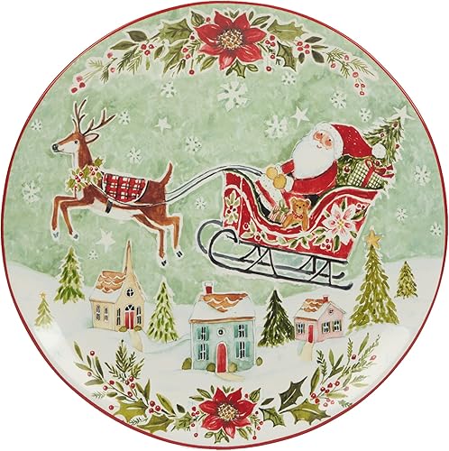 Miniatura 2 de Certified International Joy of Christmas - Platos llanos de 11 pulgadas, diseños surtidos, multicolor, grande, juego de 4
