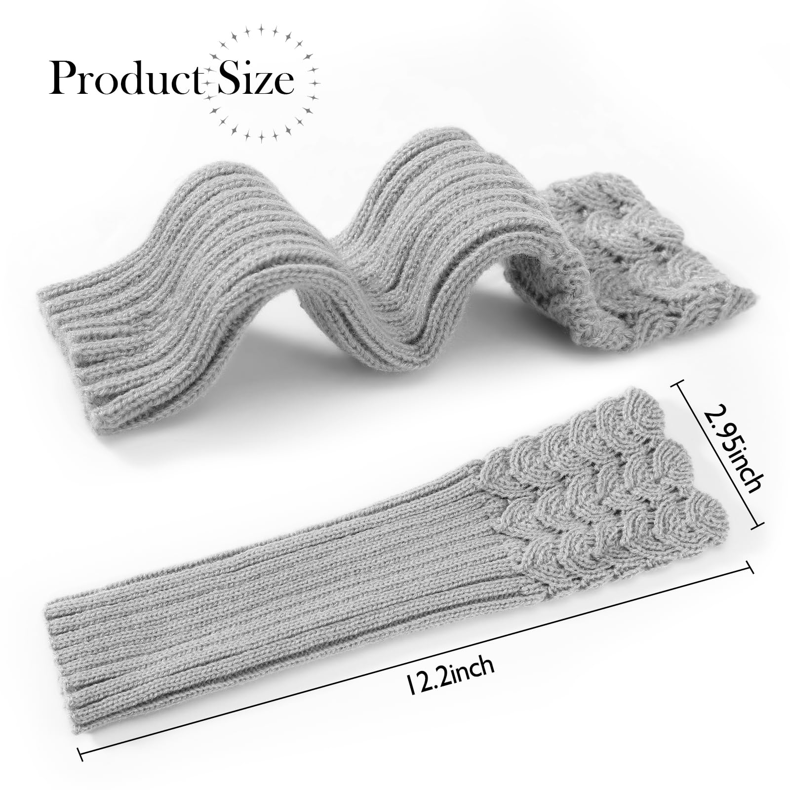 Tavaleu Arm Warmers Fingerless Gloves for Women, Winter Warm Thumb Hole Mittens Knitted Arm Sleeves, Long Fingerless Gloves