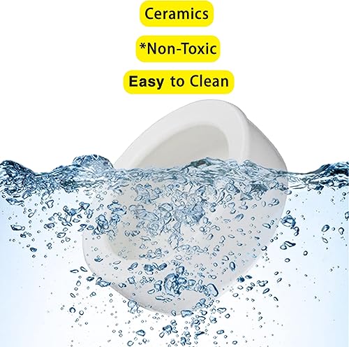 Miniatura 3 de 2 cuencos de cerámica para reptiles con pinzas para tortuga, lagarto, barbudo, dragón, rana, leopardo, gecko, serpiente, camaleón, (mediano, 2.68