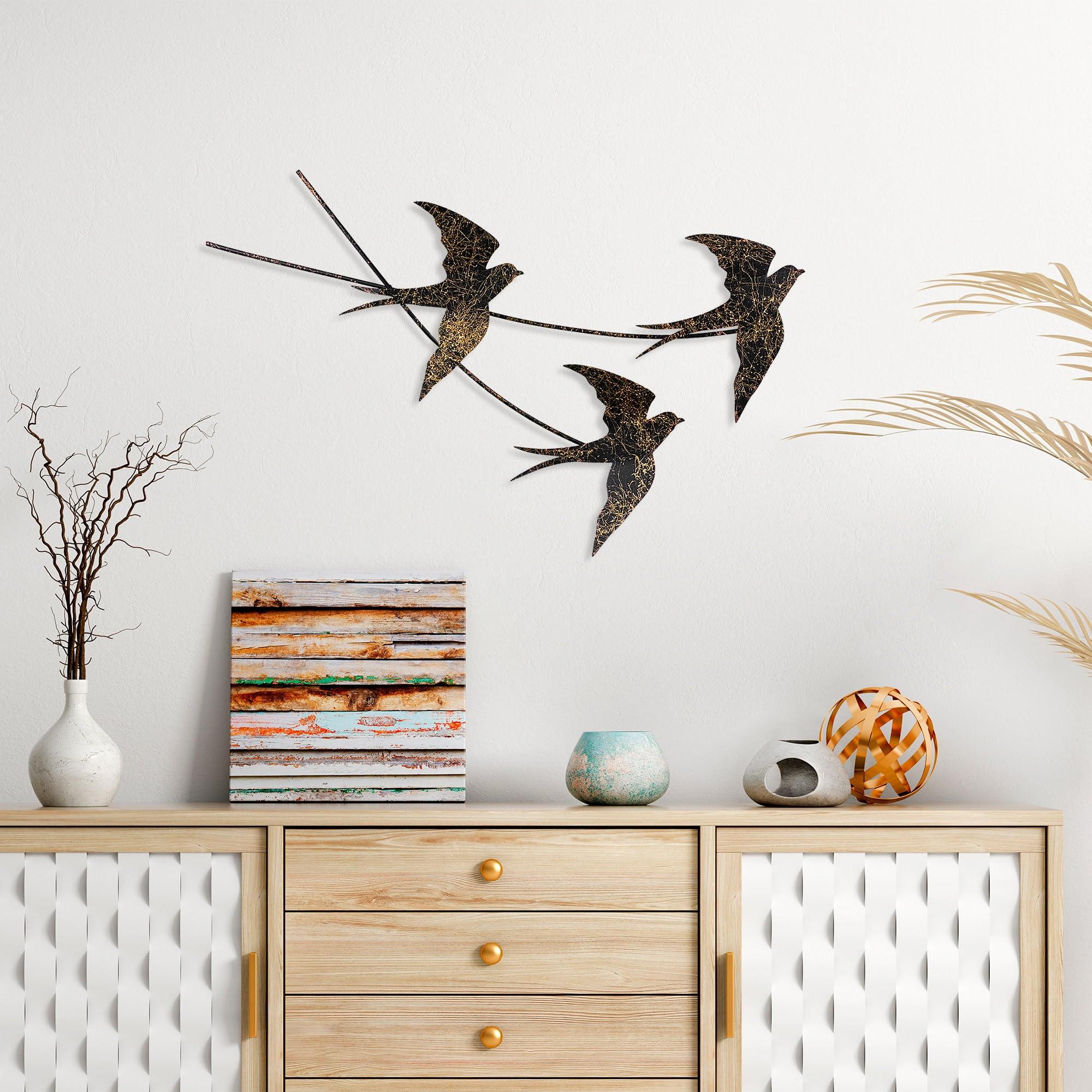 Handmade Decorative Metal Wall Accessory, 42 x 70 cm, 100% Metal (1.5 mm), Unique Hand-Painted Design, Perfect for Home Decor & Art Lovers