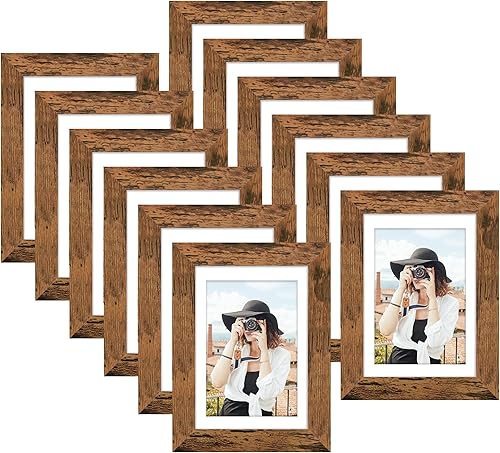 Miniatura 455 de Picrit - Juego de 12 portarretratos de 5 x 7 pulgadas para colgar en la pared o exhibir sobre una mesa, para fotos de 4 x 6 con paspartú o 5 x 7