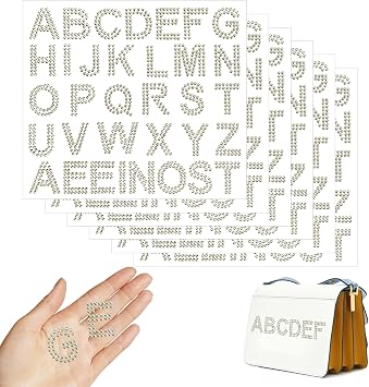 Rhinestone Letters,Glitter Letter Stickers,Gray Glitter Letter Stickers,204PCS Silver Sticker Letters,Large Self-Adhesive Diamond Alphabet Sticker,Graduation Cap Decorations Kit