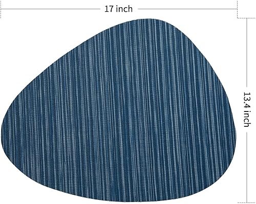 Miniatura 2 de FunWheat Juego de 6 manteles individuales de vinilo lavables para mesa de comedor, manteles tejidos duraderos de 17 x 13.4 pulgadas, fáciles de