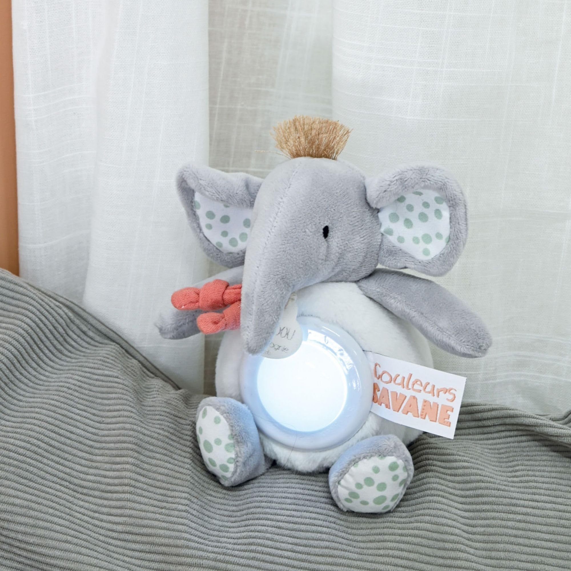 Doudou et Compagnie DC4080 - Luz Nocturna de Elefante, 15 cm, Regalo de Nacimiento