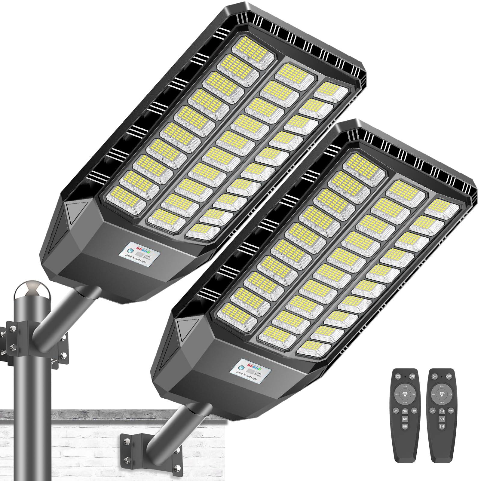 Deepn 2 Pack Solar Street Light Outdoor 6000W, 480000 Lumens Dusk