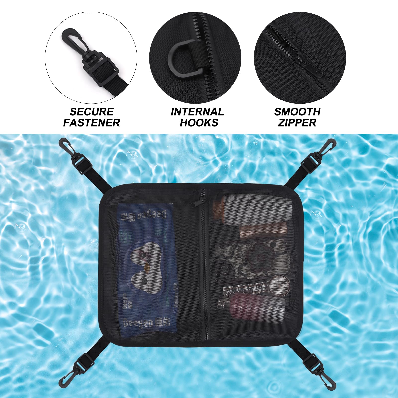Aufbewahrungstasche Für Surfboard, Deck Tasche Mit Reißverschluss, Mesh Design Mit Großer Kapazität, Ideal Für Surfen SUP Kajak Outdoor Zubehör
