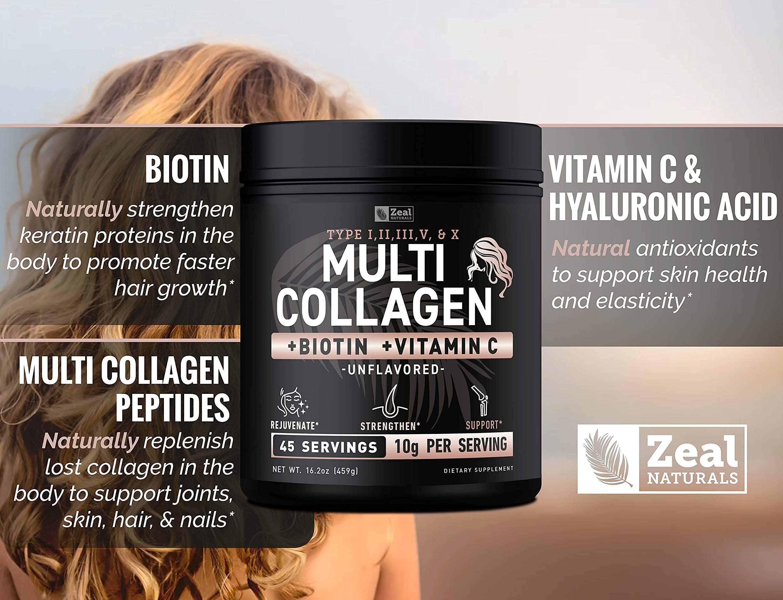 Premium Multi Collagen Peptides Protein Powder (1, 2, 3, 5 & 10) with