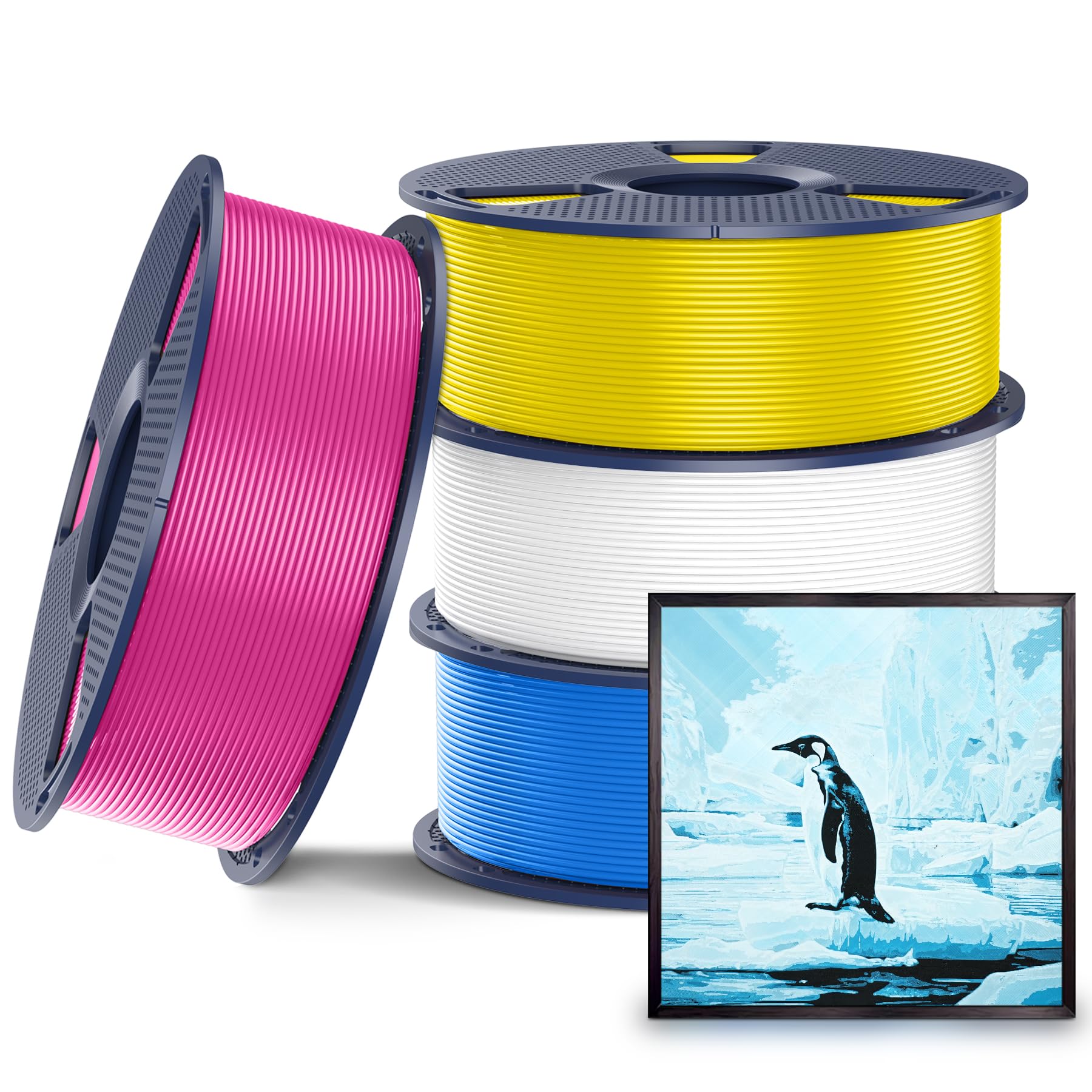 SUNLU Filamento PLA mate de alta velocidad de 4 kg de 1.75 mm, filamento PLA mate para impresión de alta velocidad de 30-600 mm/s, precisión dimensional +/- 0.02 mm, carrete de 2.2 libras, paquete de