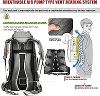 Vista 6 de HINIHAO Mochila de senderismo para acampar de 70 litros con cubierta de lluvia, mochila para treeking paquete de viaje al aire libre (70L azul)