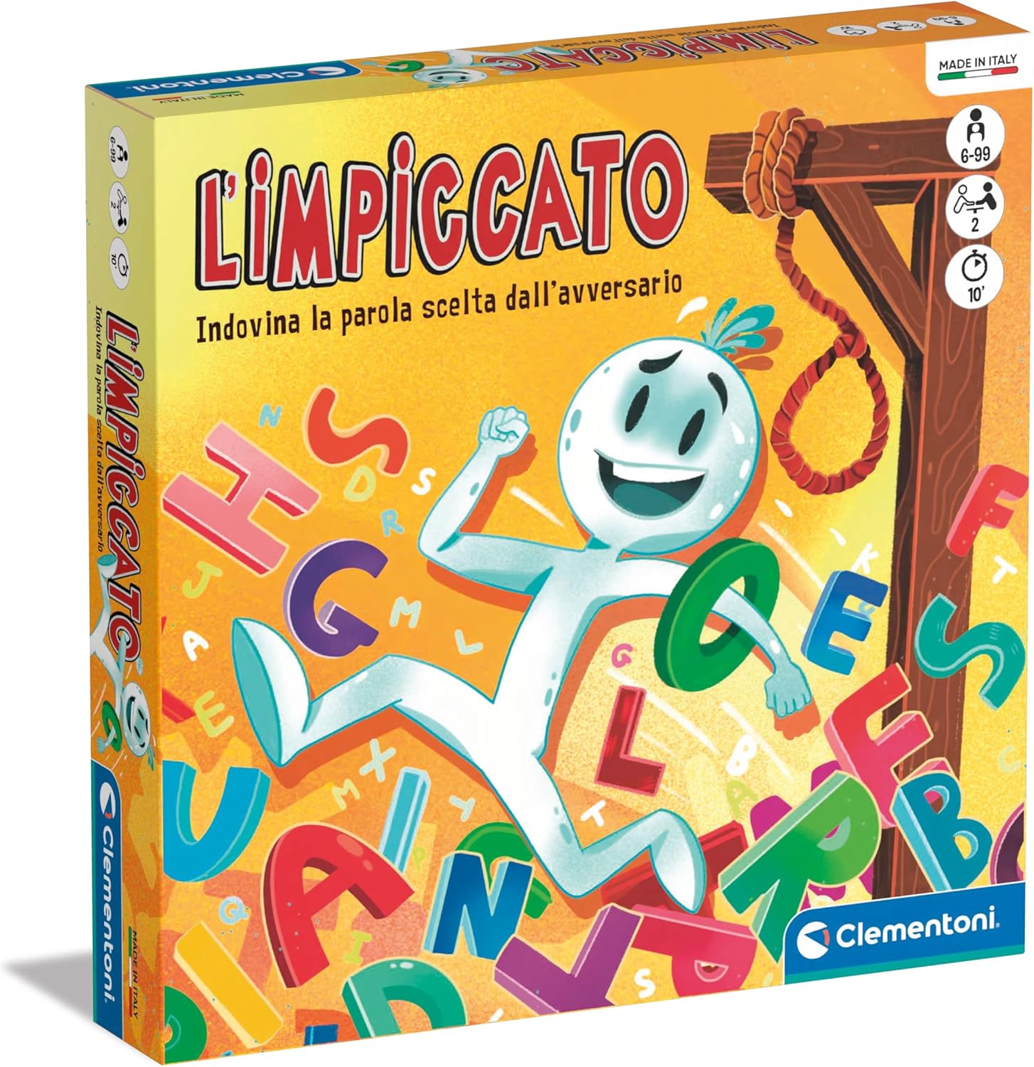 Clementoni- L’impiccato Tavolo Bambini 6 Anni, società per Famiglie, Gioco di Vocaboli, 2 Giocatori, in Italiano, Made in Italy, Colore, 16814 Clementoni- L’impiccato Tavolo Bambini 6 Anni, società per Famiglie, Gioco di Vocaboli, 2 Giocatori, in Italiano, Made in Italy, Colore, 16814