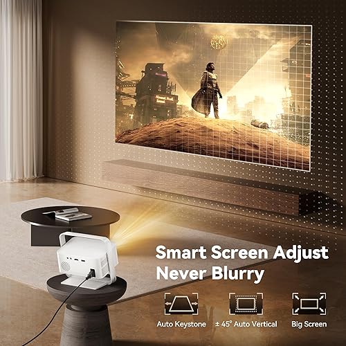 Miniatura 5 de Proyector con WiFi y Bluetooth, proyector inteligente 4K integrado más de 10,000 aplicaciones para cine en casa Dolby Audio, proyector portátil para