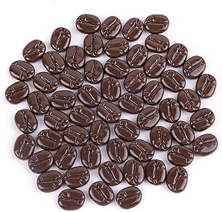 Framendino, 60 Pack Resin Coffee Beans Simulation Mini Bean Decor Faux Fake Artificial Imitation Charms for Jewelry Making