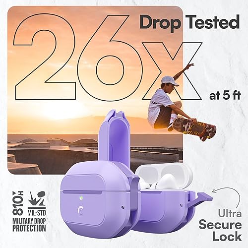 Miniatura 4 de Keybudz Funda para AirPods Pro 2 con candado, funda totalmente impermeable para AirPods Pro de 2 generación, llavero, protección resistente y