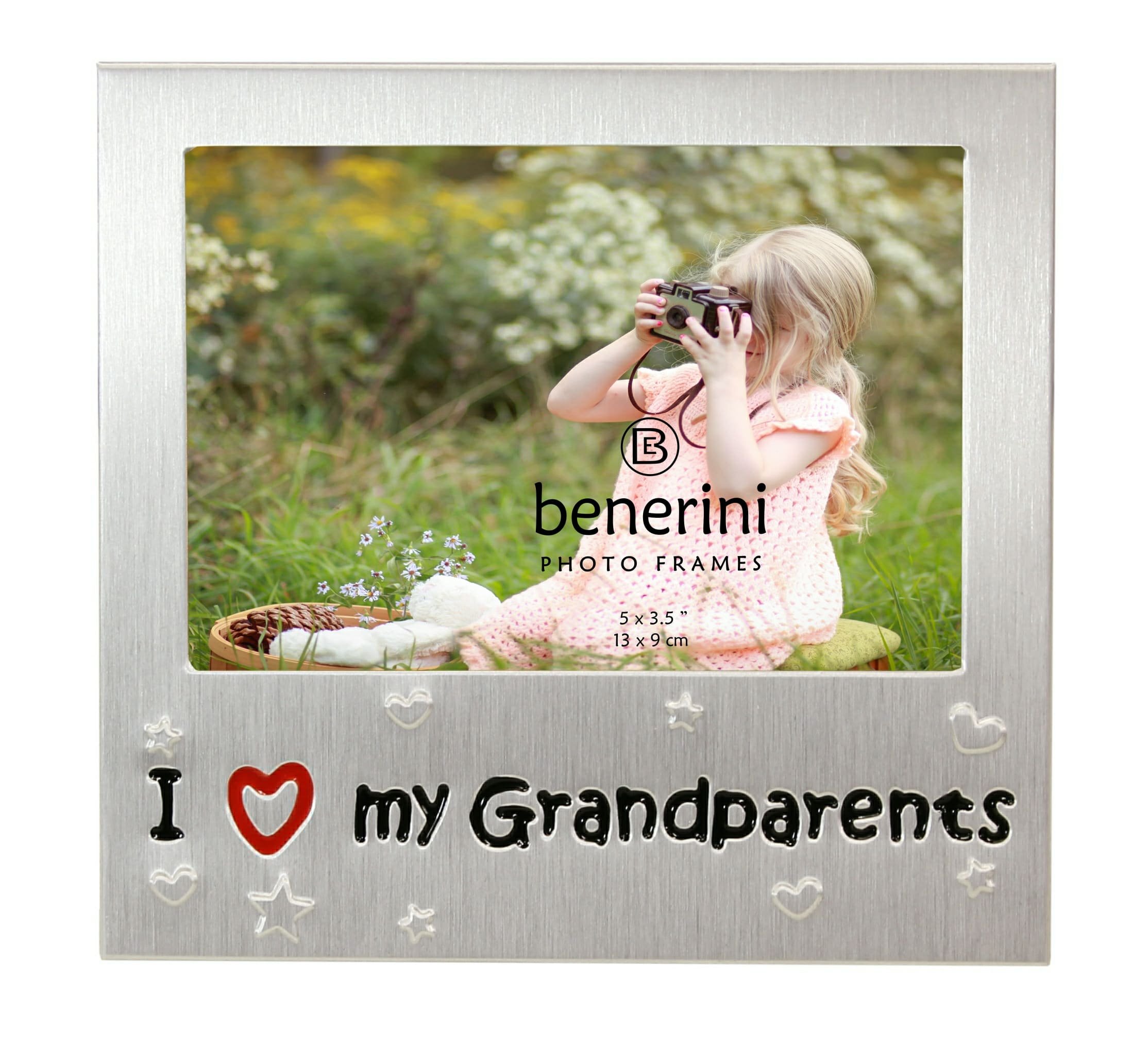 Personalised ' I Love My Grandparents ' - Photo Picture Frame Gift - 5 x 3.5 - Insert Your Own Photo in the Frame