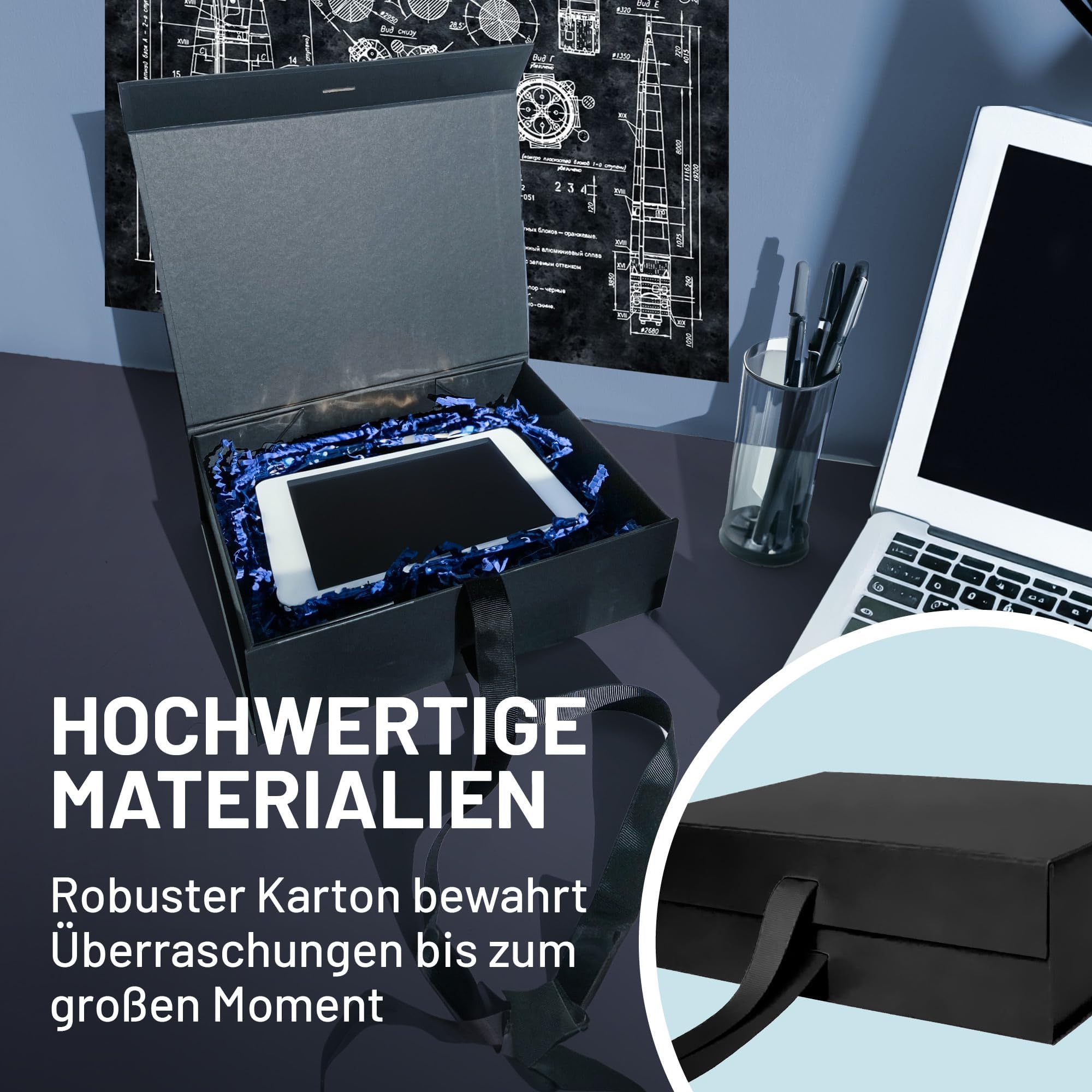 Geschenk-Box mit Deckel | 31 x 22 x 15 cm (10er Pack) | Geschenk-Karton mit Magnet-Verschluss & edler Schleife | Perfekt für Geburtstag, Hochzeit, Geburt | Geschenk-Verpackung Weiß