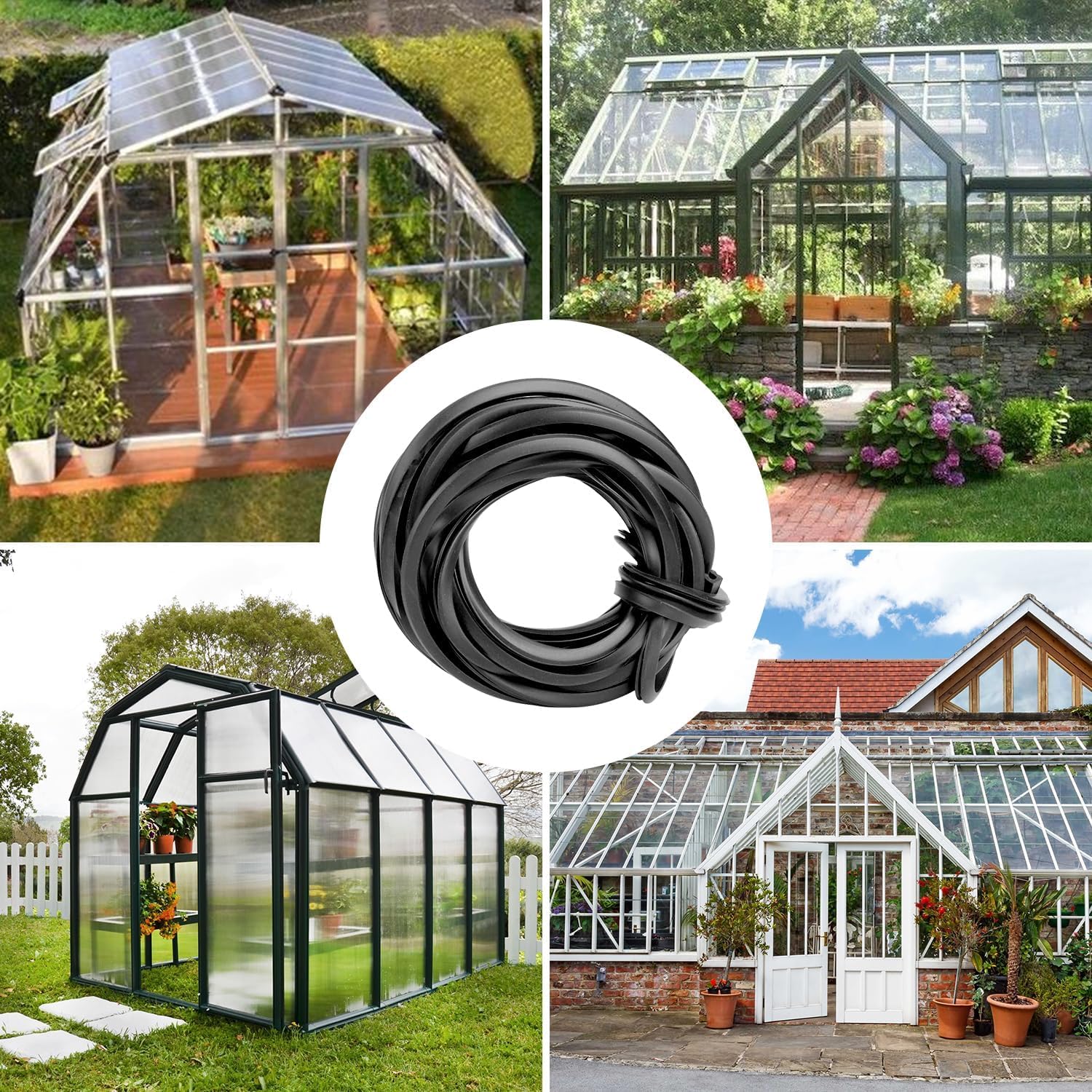 Gewächshaus Gummidichtung 18m - Schwarzer Wetterfester Dichtungsstreifen