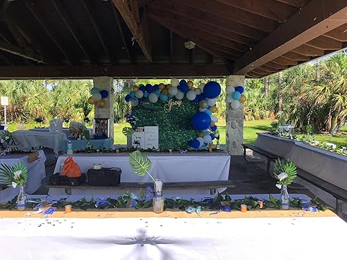 Miniatura 5 de Hojas artificiales de palmera tropical para decoración del hogar, la cocina, hojas de Monstera verde, decoraciones para fiestas de 24.5 pulgadas, 3