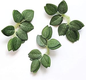 Carreking Artificial Flowers Roses 50pcs Leaves Fake Roses DIY Wedding Bouquets Shower Party Home Decorations Arrangements Party Home Decorations (50pcs Leaves)