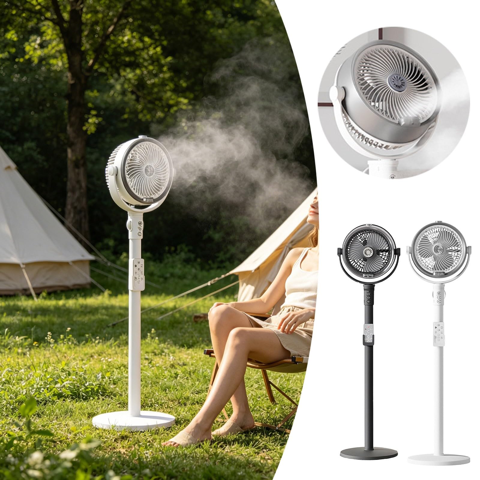 Ventilateur Brumisateur sur Pied Télécommande,Ventilateur USB Puissant,Silencieux Circulateur d’Air Haute Performance,Ventilateurs de Sol Stable Compact,Pour Maison Chambre Salon Bureau Appartement