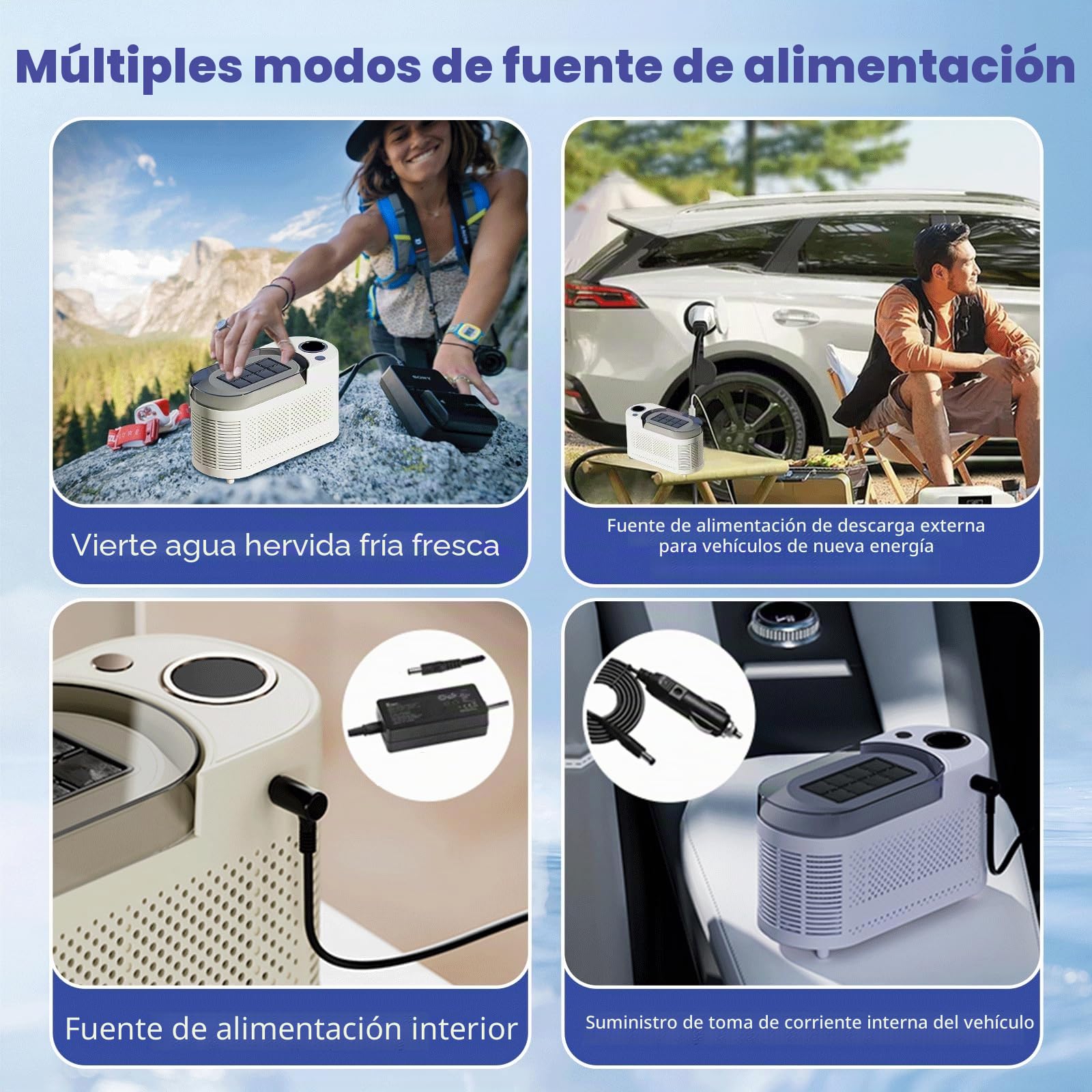 Máquina De Hielo De 8 Cubos En 10 Minutos, Silenciosa Máquina De Hielo Encimera, Máquina De Hielo Portátil Para Camping, Coche, Hogar Y Oficina (Morado)
