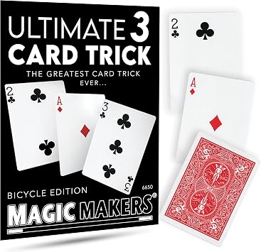 Magic Makers Ultimate Card Trick | Chase the Ace, 3 Bicycle Cards Included, Carrying Wallet, Step by Step Learning Guide