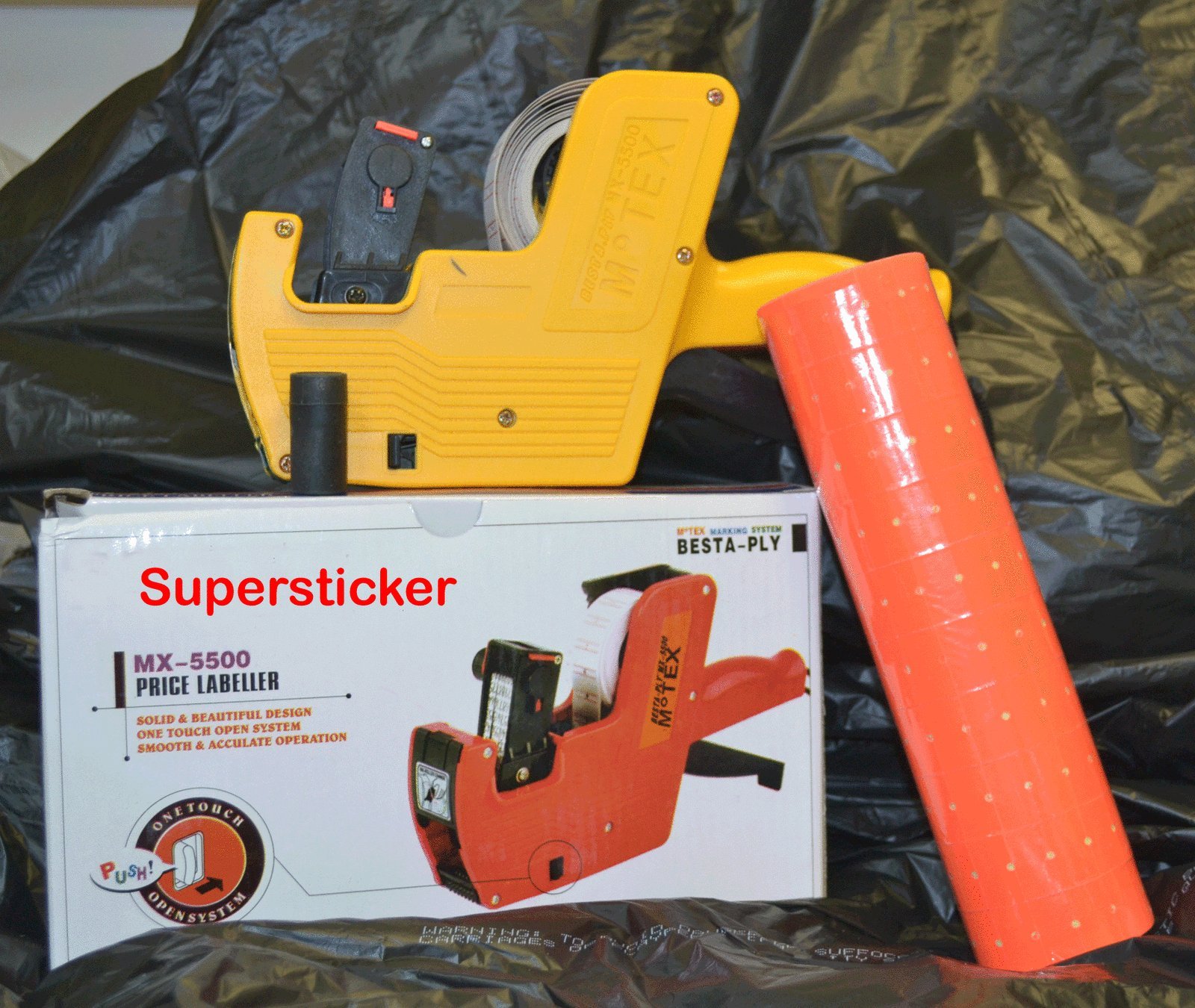 Mx-5500 8 Digits Price Tag Gun Labeler Labeller Plus 5000 Red labels +1 Ink