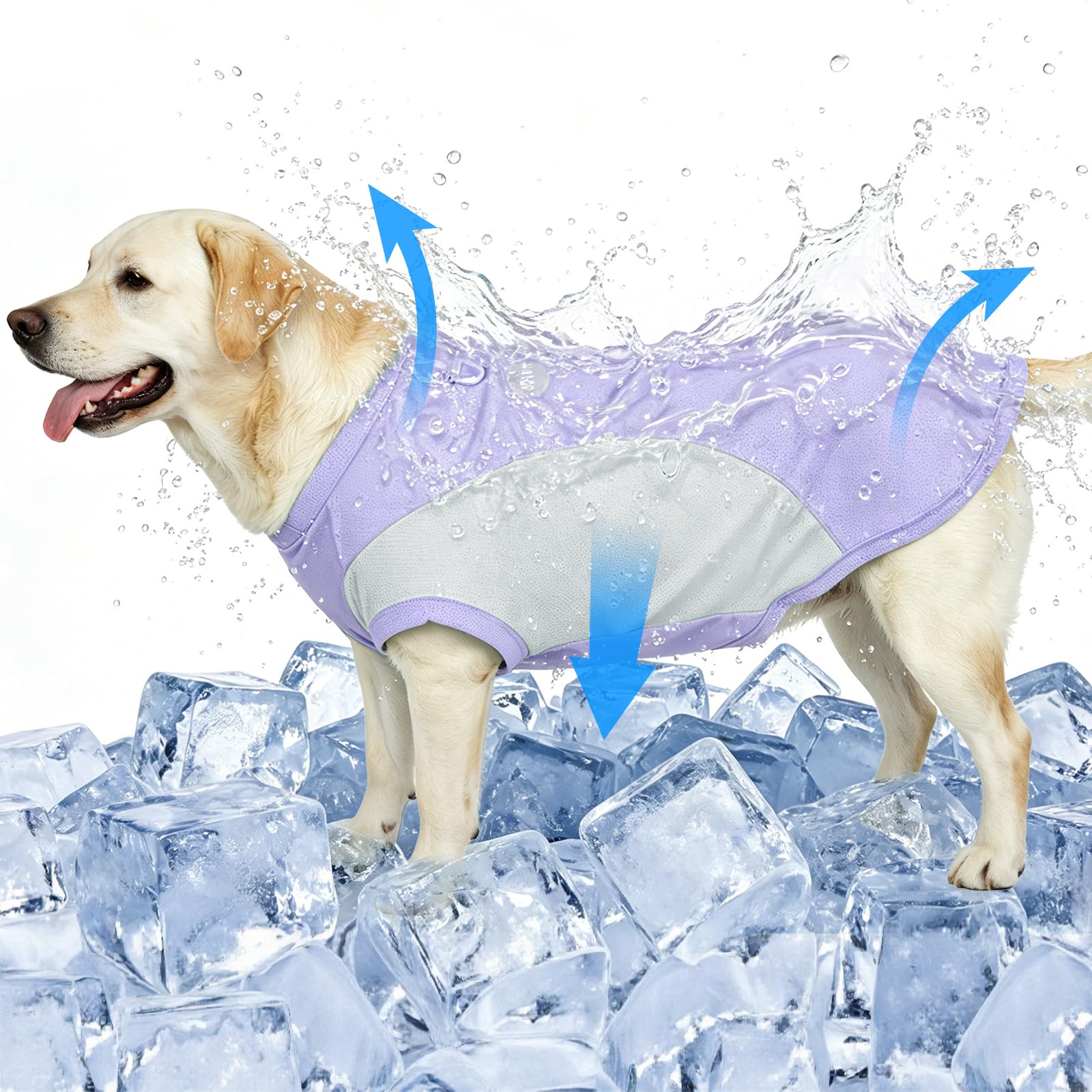 Gilet rafraîchissant pour chien en maille de soie glacée toutes tailles