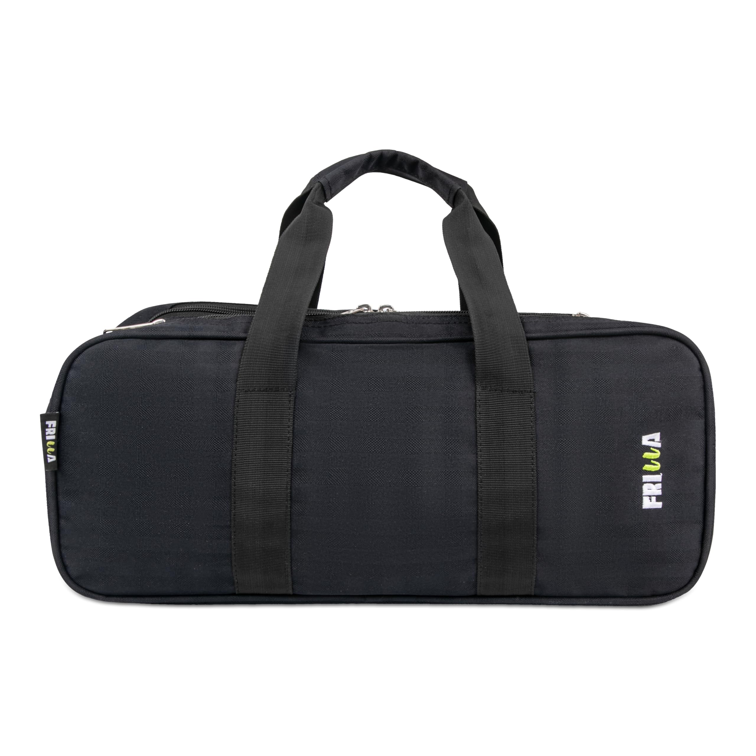 FRILLA Professional Tool Bag, Black Multi-Purpose Duffle, Heavy-Duty Construction with Durable Zippers, 43x21x18 cm, for Electricians, Plumbers, Carpenters, Auto Repair