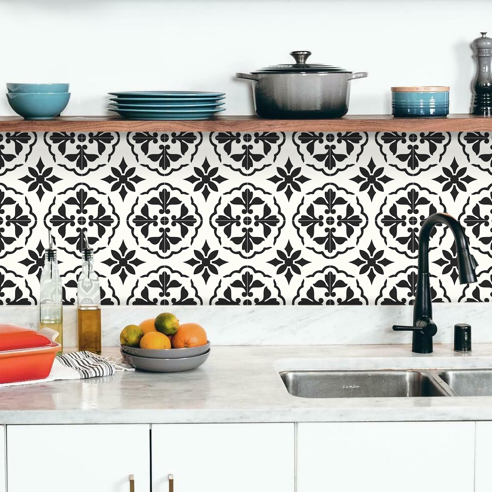 A Vinyl Floor Tiles As Backsplash