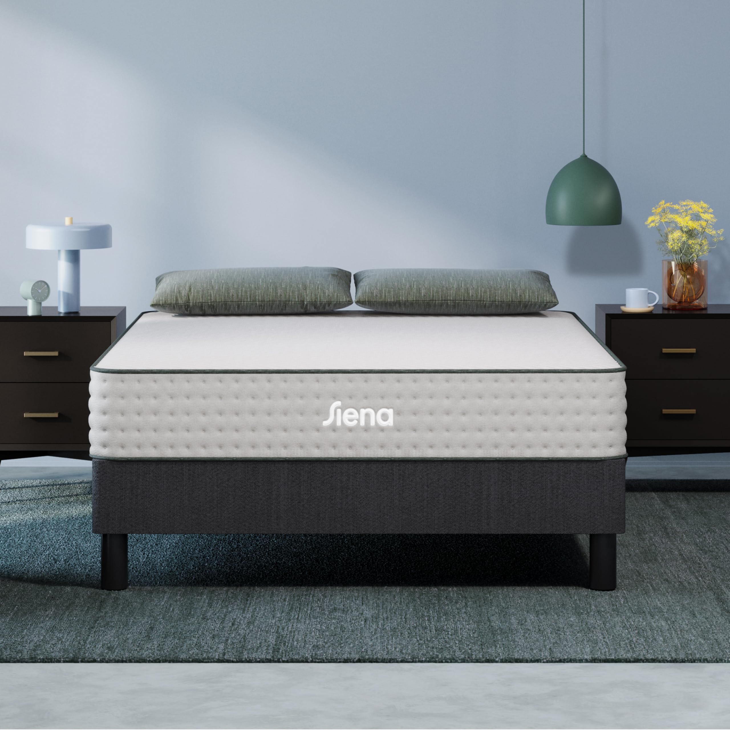 Siena Twin Hybrid Plush Mattress with Bed Frame