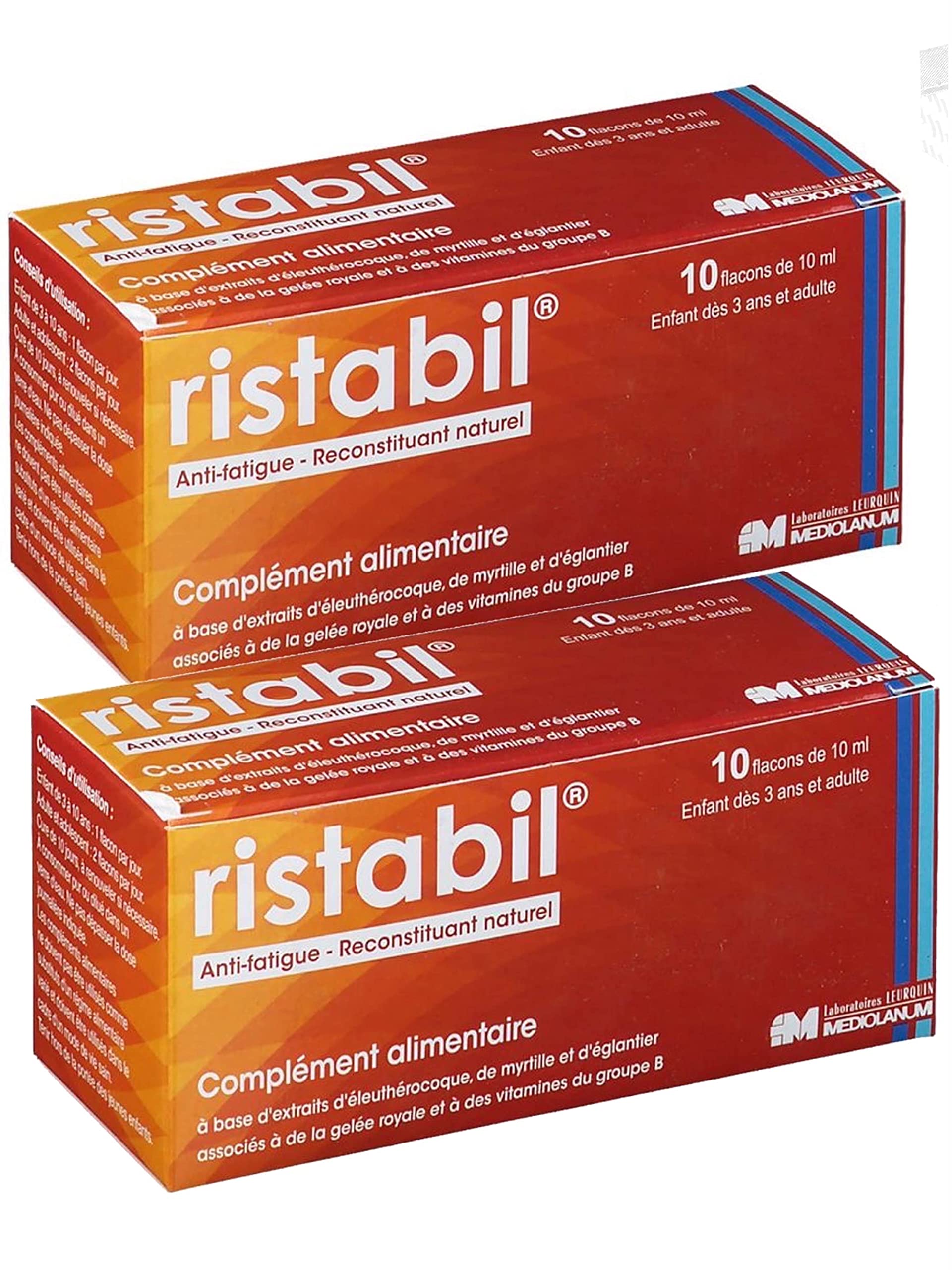 Ristabil solution buvable - Anti-fatigue et reconstituant naturel - Lot de 2 Boites 10 x 10ML