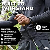 Vista 2 de Cascade Mountain Tech Bastones de senderismo de aluminio ligeros de grado aeronáutico con agarre extendido y kit de punta