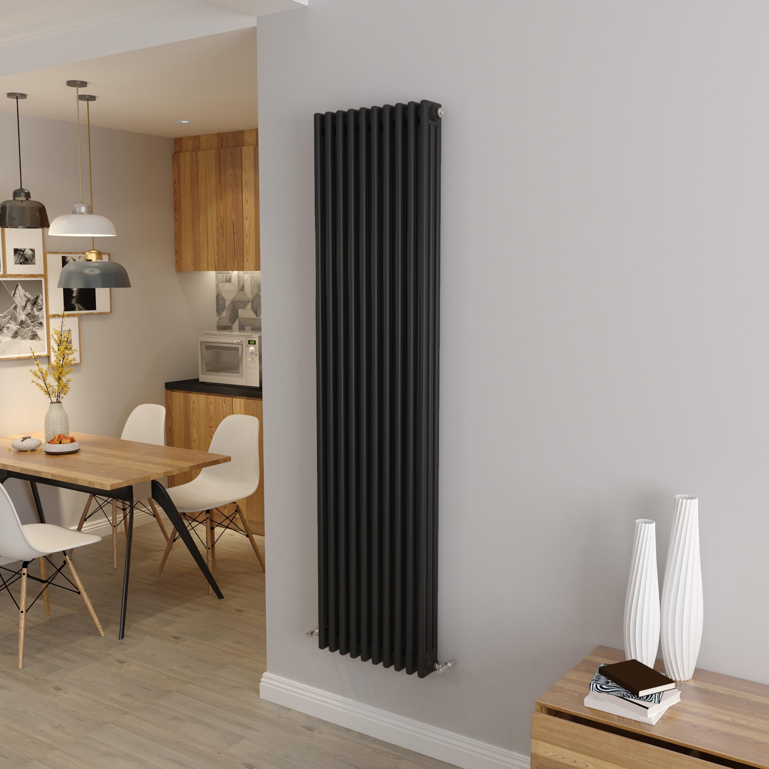 Biubiubath Black 1800x470mm Tall Cast Iron VerticalTriple Column Traditional Central Heating Horizontal Radiators โ image 1