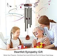 Vista 4 de Campanas de viento grandes de aluminio de 37 pulgadas para crear una atmósfera Zen, adecuadas para decoración de exteriores, jardín, patio. Campanas