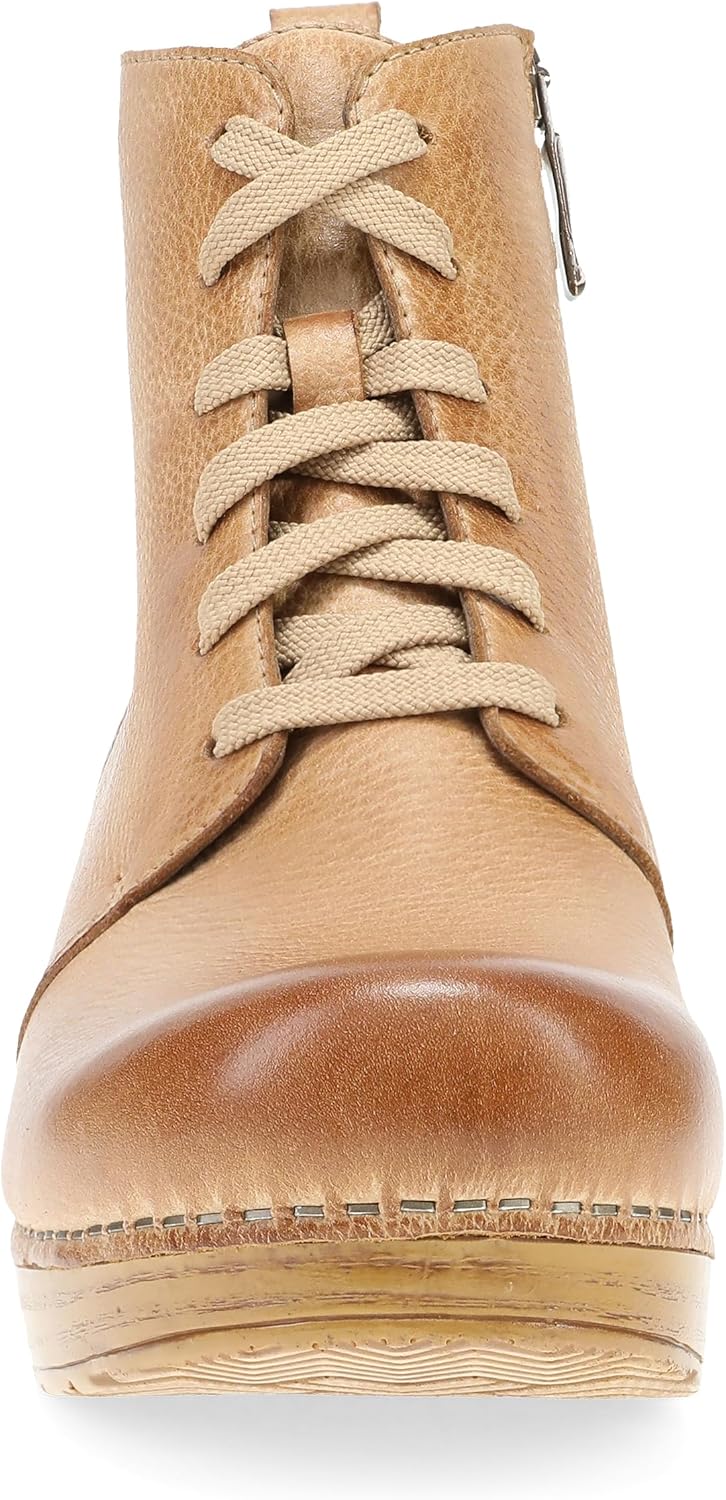 Dansko Sigourney Classic Stapled Clog in Lace-Up Boot Style for Women - Anti-Fatigue Rocker Bottom Promotes Forward Foot Motion - Image 4