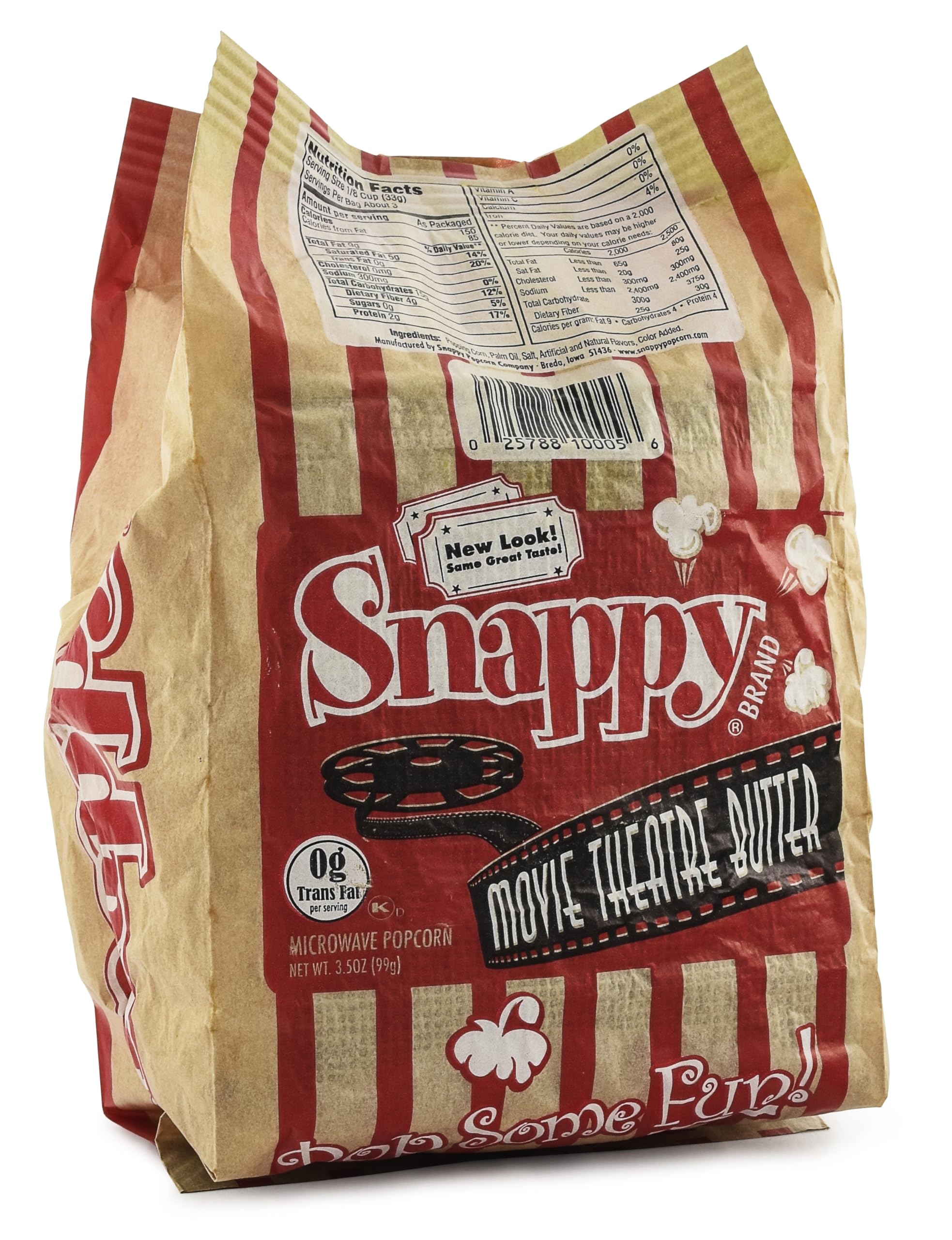 Snappy Movie Theater Butter Microwave Popcorn, 3.5 oz, 48 Pack