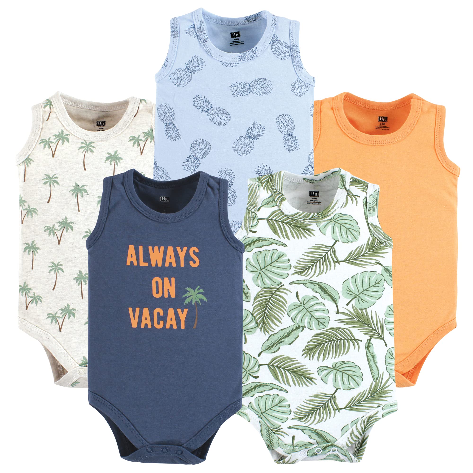 Hudson Baby Unisex Baby Cotton Sleeveless Bodysuits