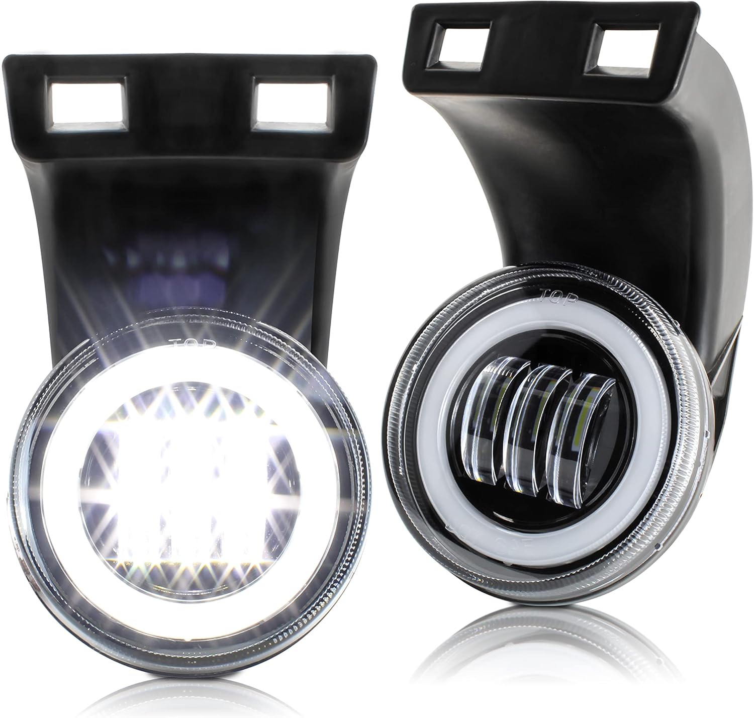 KEWISAUTO Luces antiniebla LED con anillo de halo DRL para Dodge Ram 1500 2500 3500 94-02, reemplazo de faros antiniebla de conducción de KEWISAUTO Luces antiniebla LED con anillo de halo DRL para Dodge Ram 1500 2500 3500 94-02, reemplazo de faros antiniebla de conducción de