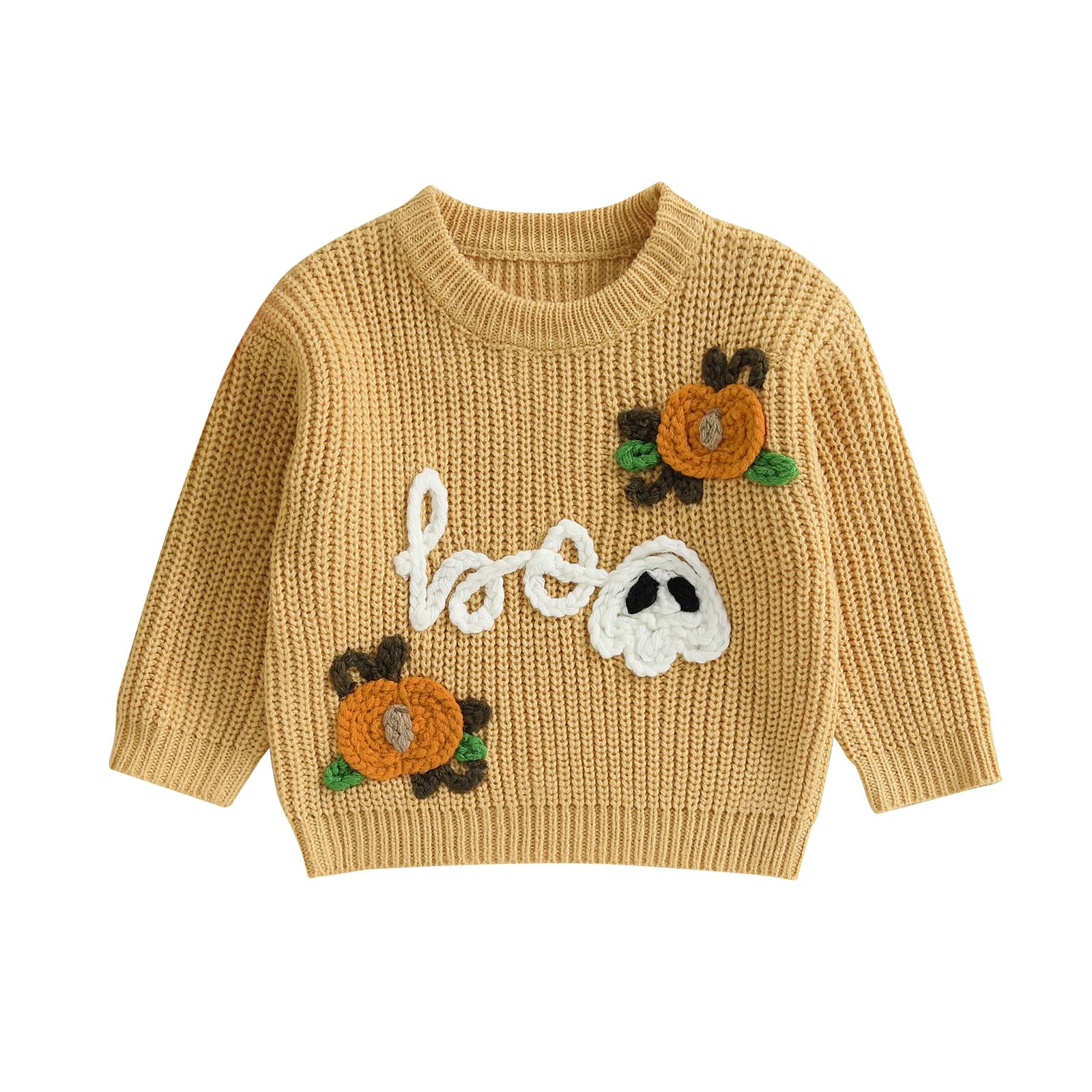 LSFYSZD Toddler Baby Girls Boys Halloween Pumpkin Sweaters Long Sleeve Crew Neck Winter Warm Knitwear Pullover Jumpers Top — view 16