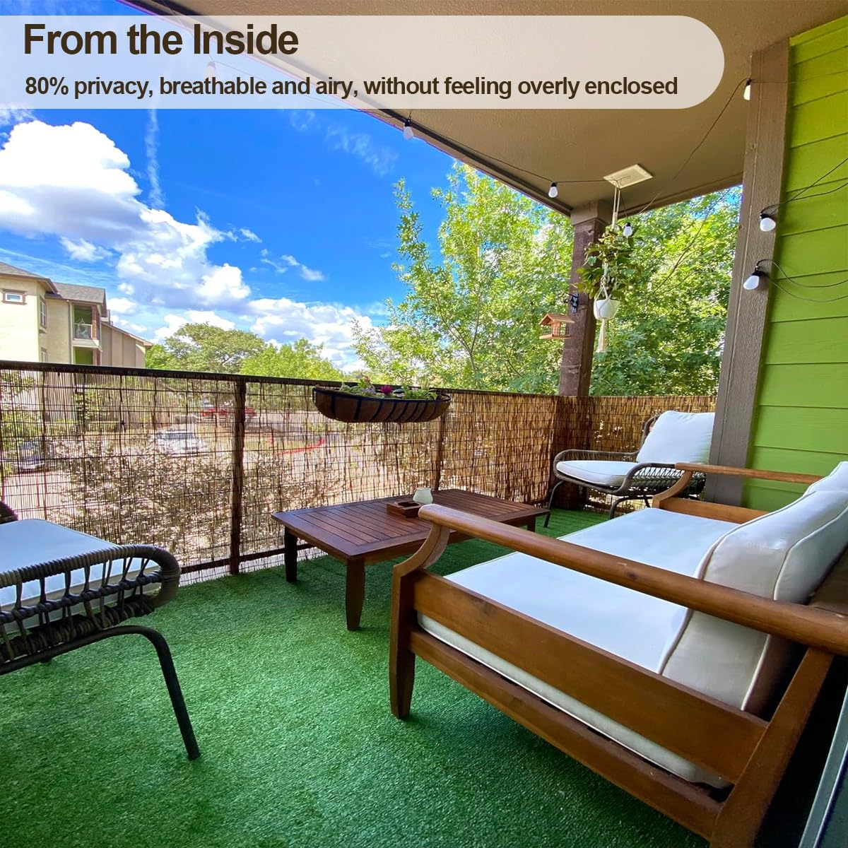 Canniccio in Canna Naturale for Esterno, Frangivista Giardino, Recinzione al bambù, Arella Privacy Ombreggiante Balcone, Recinzione Decorativa, Divisorio Privacy(H50cmxL1000cm)