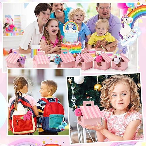 Miniatura 6 de Recuerdos de fiesta de unicornio, animales de peluche de unicornio para niñas, mini animales de peluche, llavero de peluche a granel, regalos de