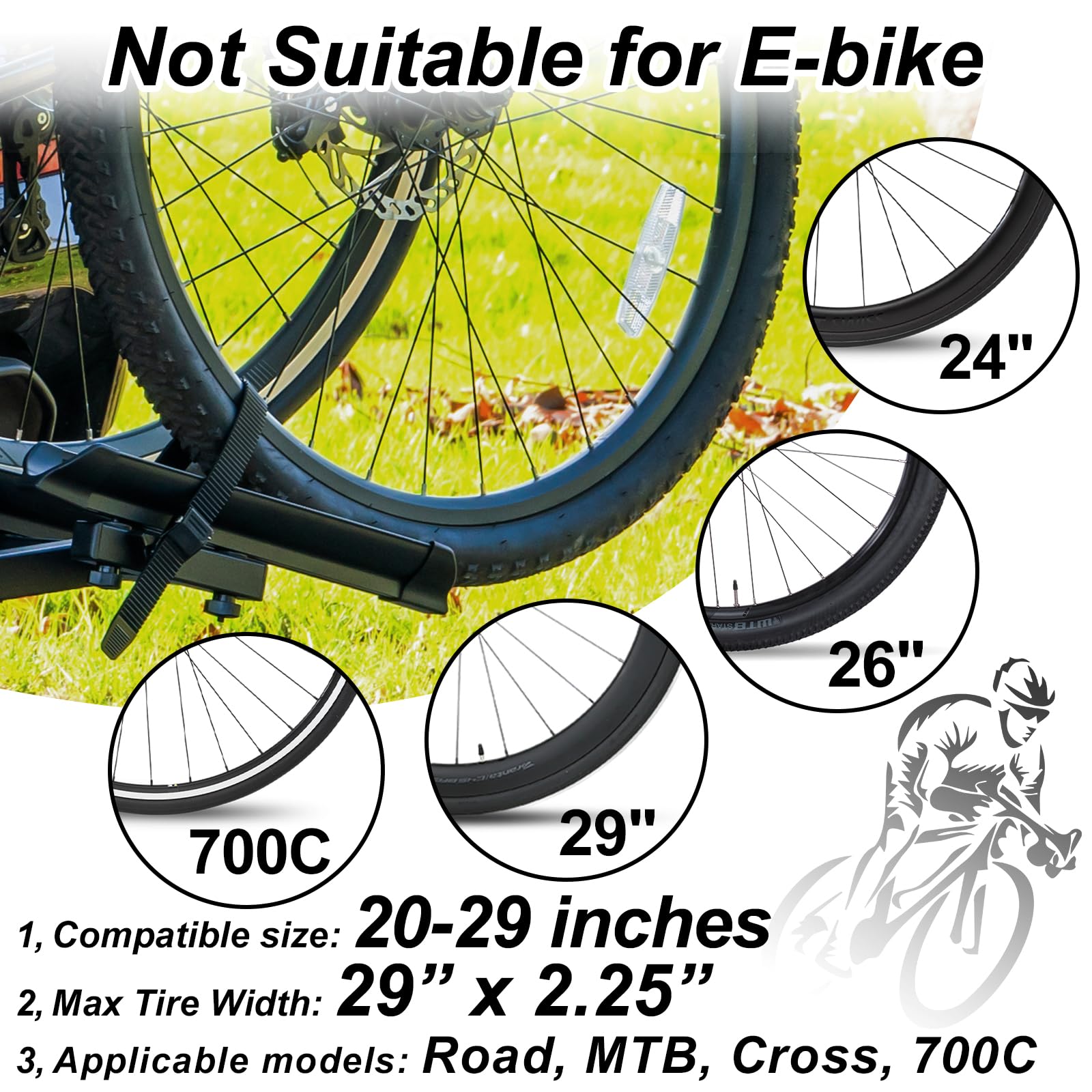 Favoto Hitch Bike Rack for 2 Bikes, 2" Receiver Car Bicycle Carrier for SUVs & Trucks, Heavy-Duty Hitch Mount Rack, 88 lbs Capacity, Fits Road & Mountain Bikes (Not for E-Bikes)