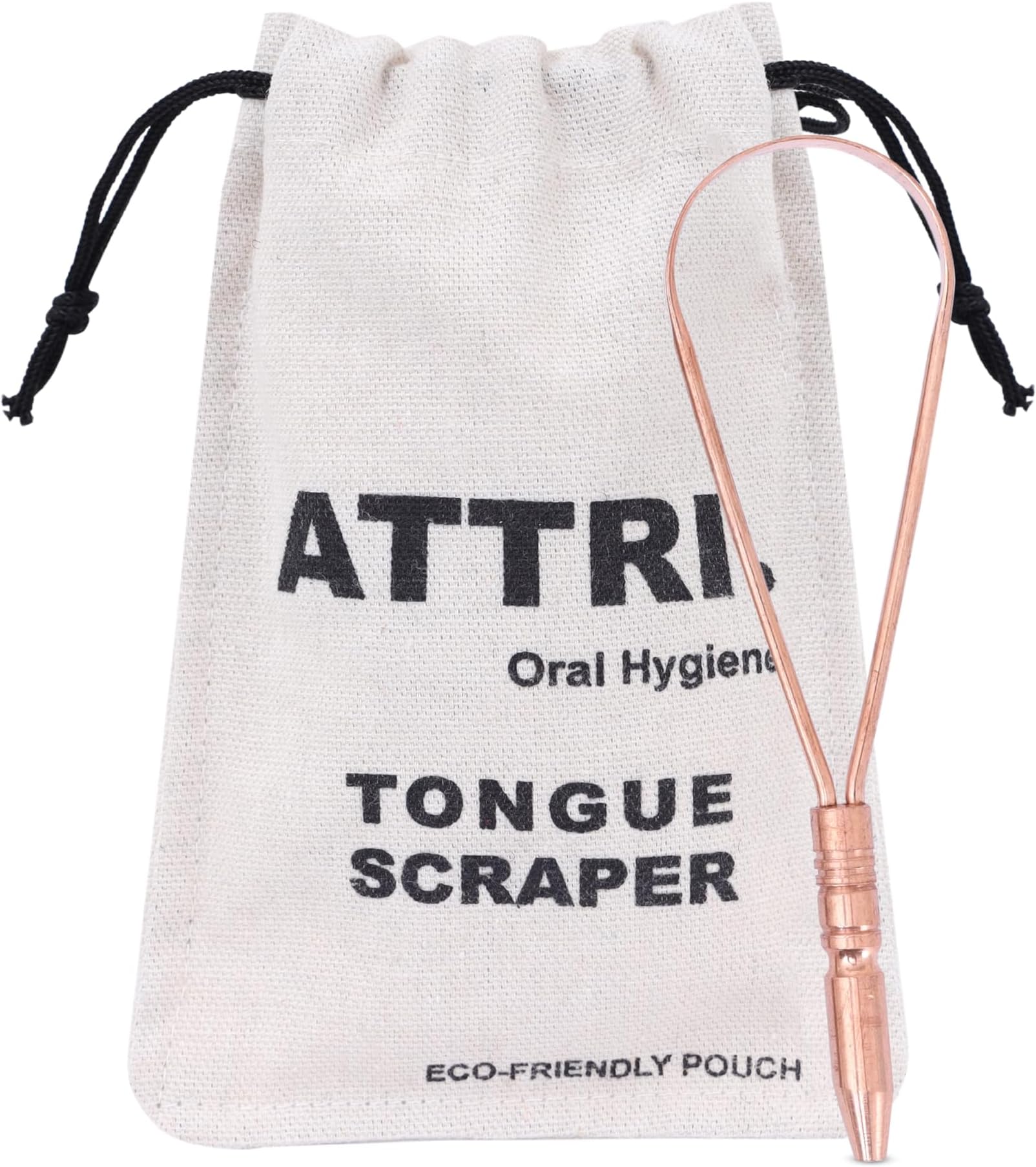 100% Pure Copper Single Handle Tongue Scraper Eco-Friendly Pouch for Adults and Kids - Durable Tongue cleaner Copper - Tough Scraper Oral Care & Hygiene-Unique design