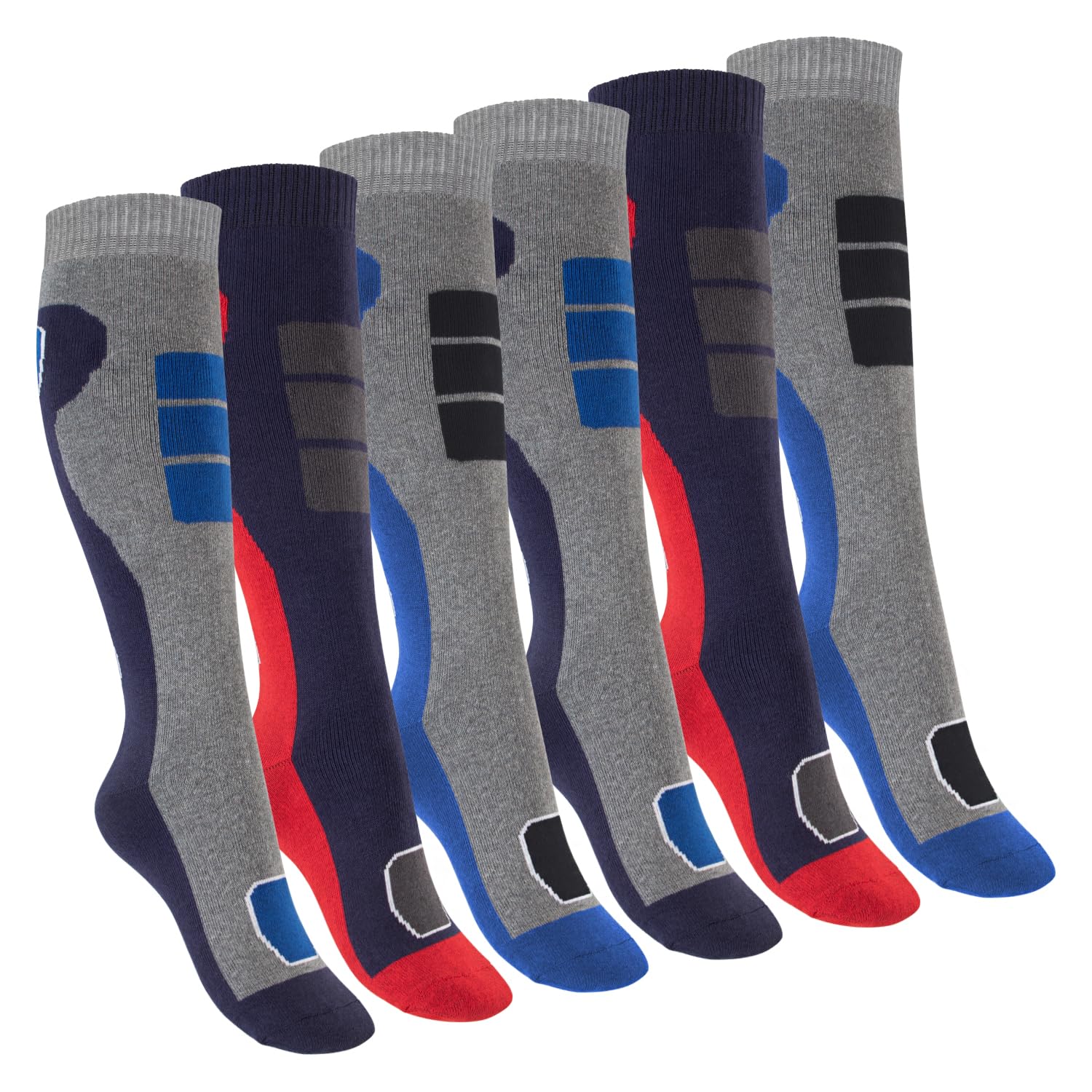 Footstar Calze al ginocchio per bambini (6 paia) colorate con effetto termico, Variante 2, 27-30