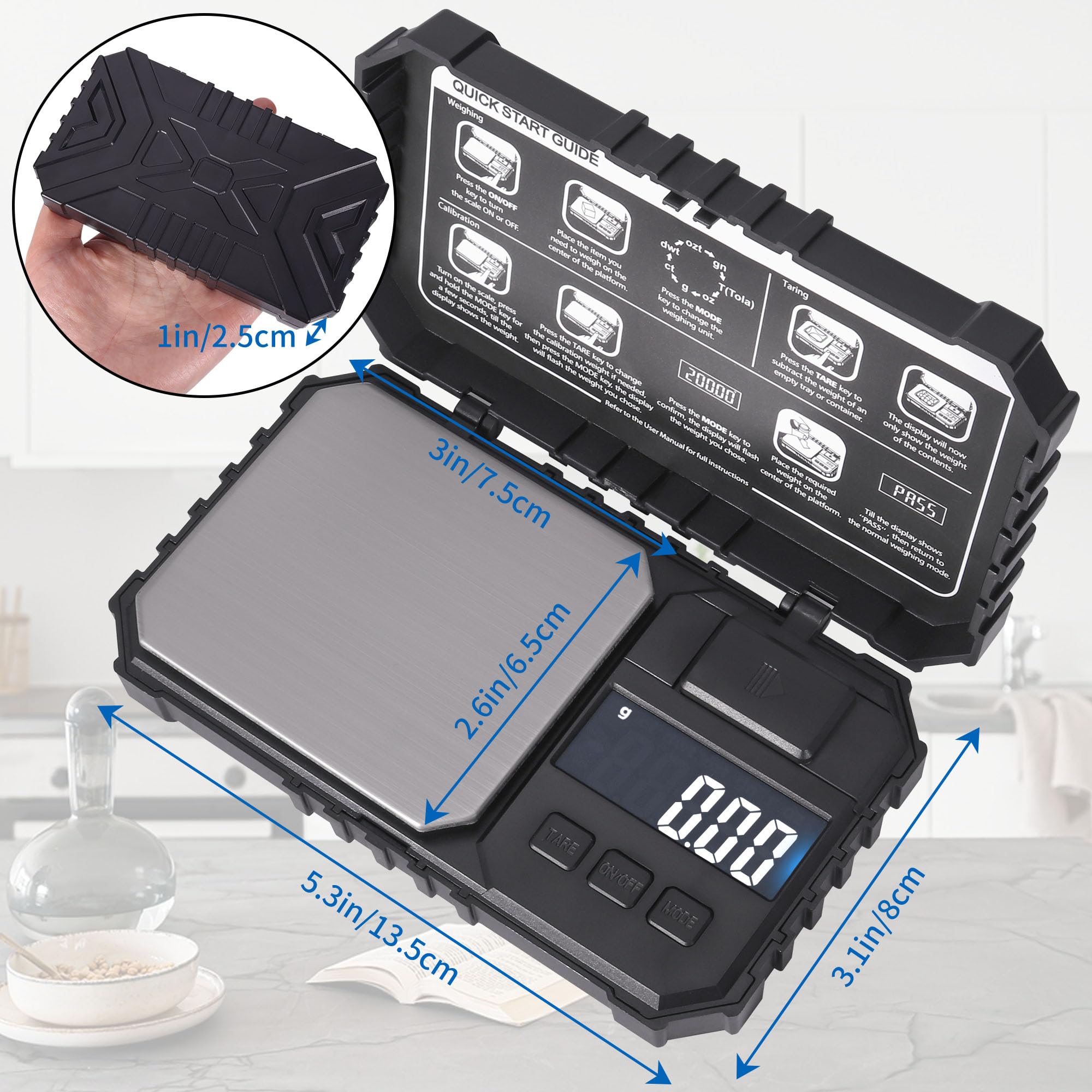 Goetland Digital Pocket Scale - 500g Capacity, 0.01g Accuracy With 20g Calibration Weight & Backlit Display - View #5