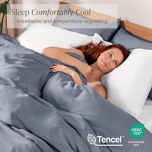 Miniatura 2 de Bare Home Tencel - Juego de funda de edredón - Lyocell derivado de eucalipto - Tamaño KingCal King - Funda de edredón y fundas de almohada ultra