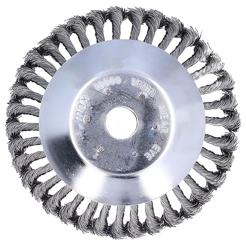 Rueda de alambre de nudo torcido, cabezal de corte de cepillo de hierba, resistente al desgaste, 7.9 pulgadas de diámetro exterior de 1 pulgada de